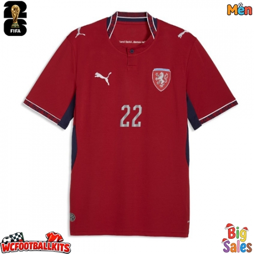 Czech Republic Tomas Soucek #22 Replica Home Stadium Shirt World Cup 2026 Short Sleeve